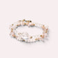 Mozambique Rose Quartz w/ Freshwater Pearl Dual- Loop Bracelet