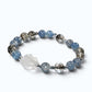 White Rabbit Fur Quartz Charm + Kyanite w/ Brookite in Quartz Bracelet