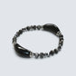 Double Silver Obsidian Charm w/ Black Auralite Bracelet
