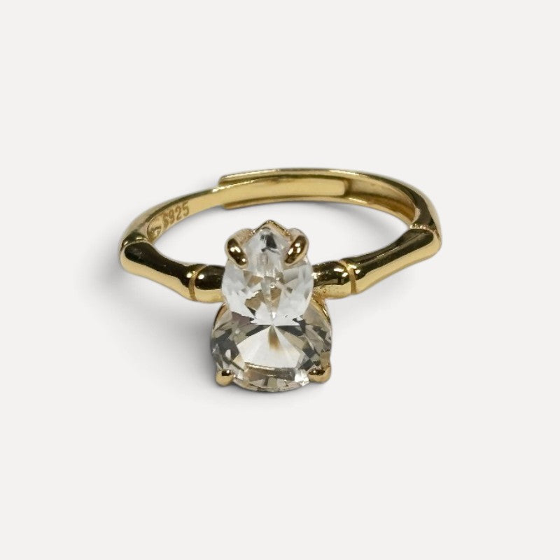 Clear Quartz Gourd Ring