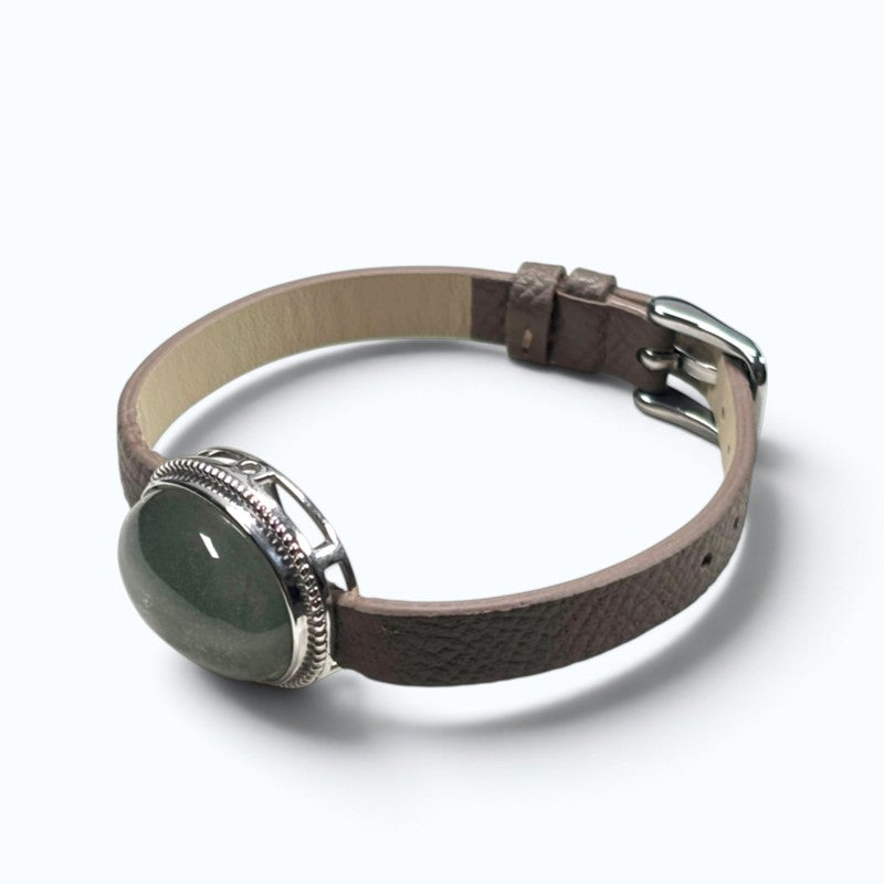 Green Phantom Starry Quartz Leather Bracelet