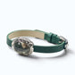 Green Phantom with Yellow Phantom Quartz Leather Bracelet