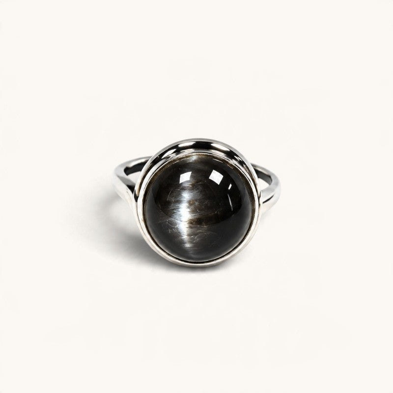 Skeletal Black Sunstone Ring