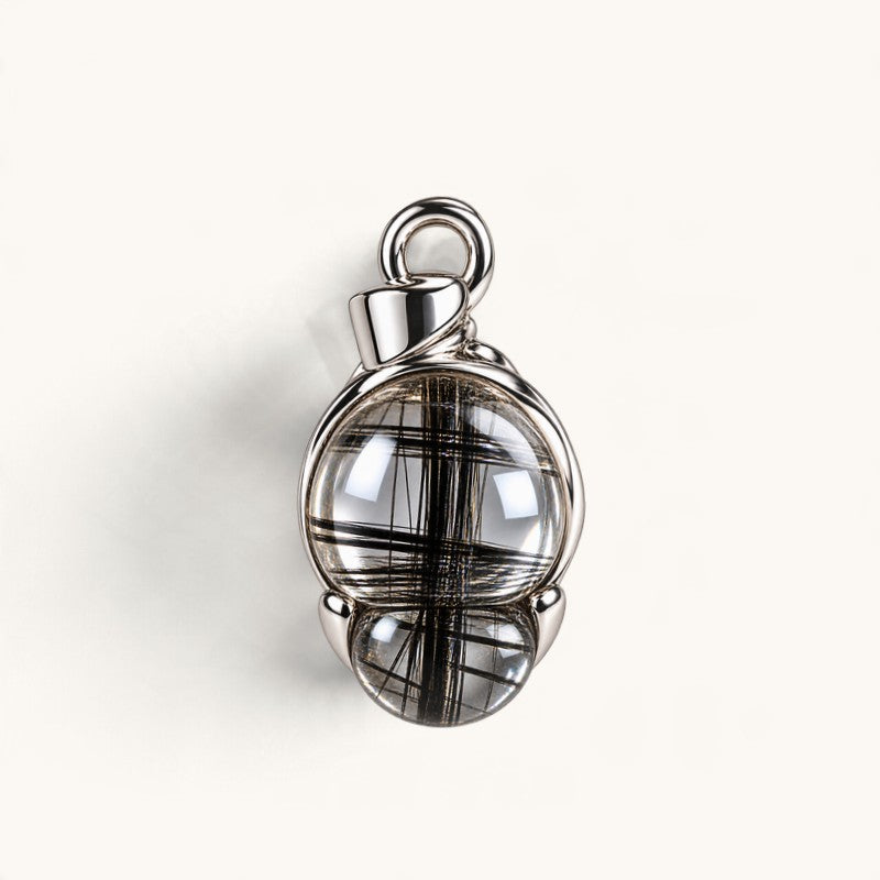 Cutie Fox Black Rutilated Quartz Pendant