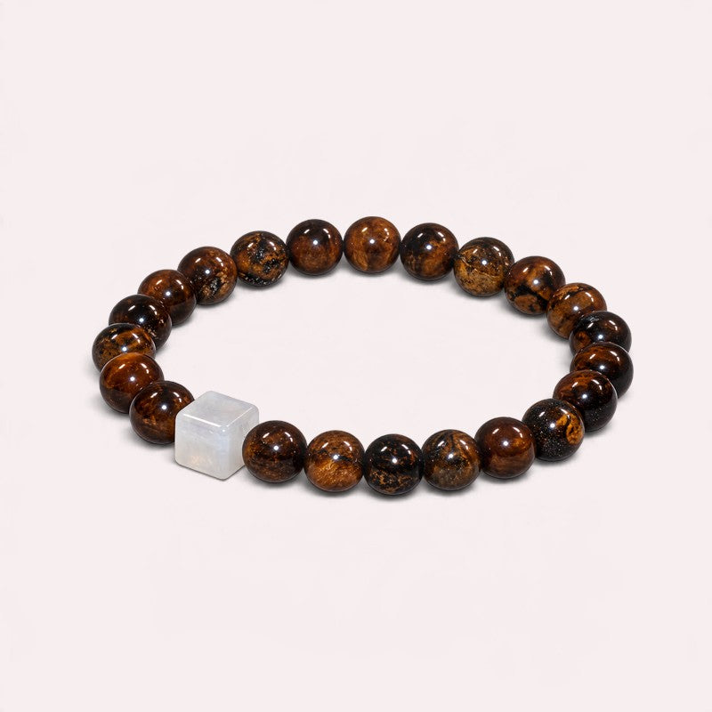 Moonstone Charm w/ Medicine Amber Bracelet