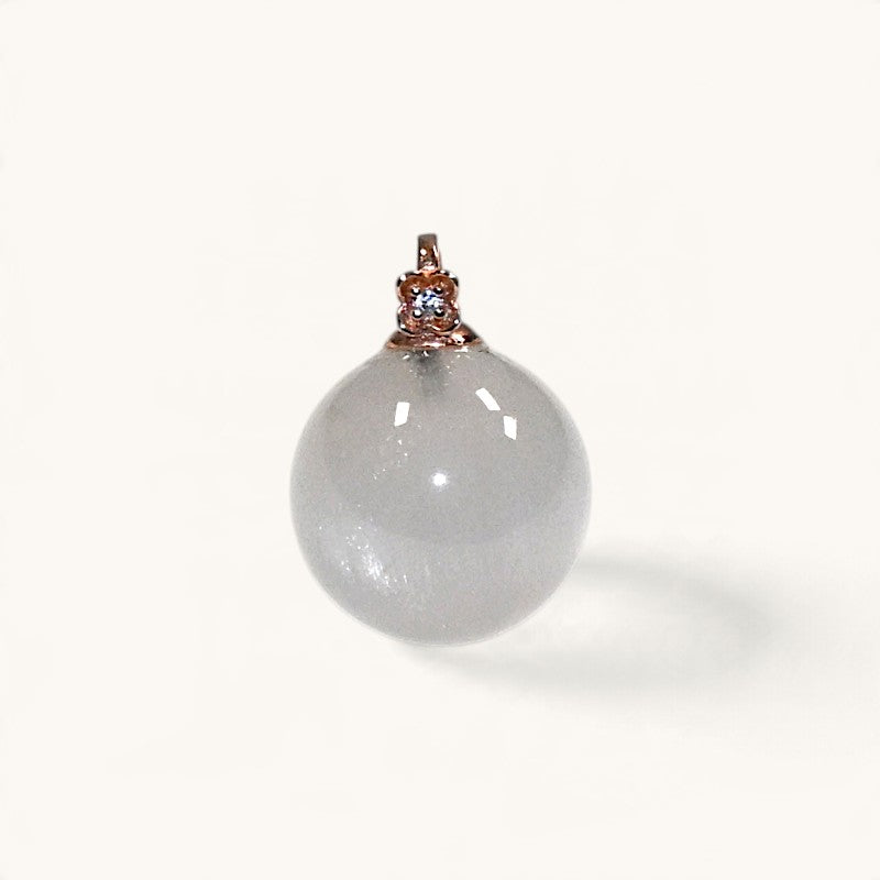 White Rabbit Fur Quartz Pendant