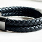 Tiger Tooth Wave Dzi Bead w/ Leather Bangle
