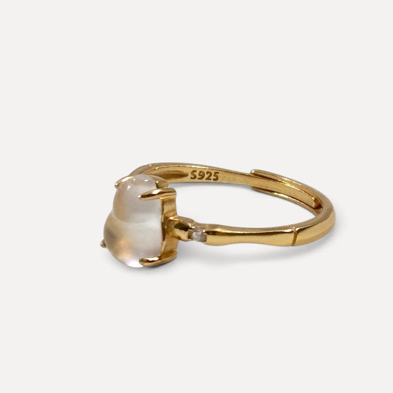 Golden Prehnite Gourd Ring