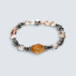 Golden Rutilated Quartz Charm + Hematoid Quartz w/ Sweden Meteorite Bracelet