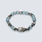 Black Rutilated Quartz Charm + Aquamarine Phantom Quartz  w/ Meteorite Bracelet