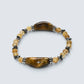 Double Tiger Eye Charm w/ Golden Titanium Rutilated Quartz Bracelet