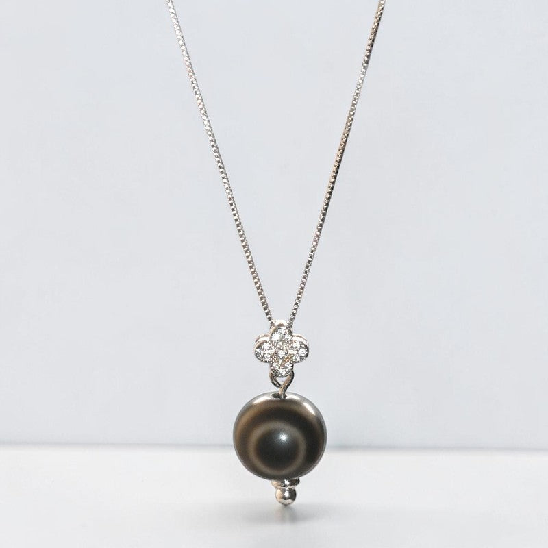 Striped Dzi Bead Pendant