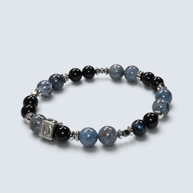 Letter D | Pietersite & Blue Tiger Eye Bracelet