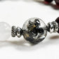 Black Herkimer Diamond Charm + Moonstone w/ Garnet Quartz Bracelet