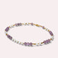 Amethyst Super Seven Quartz w/ Freshwater Pearl Anklet