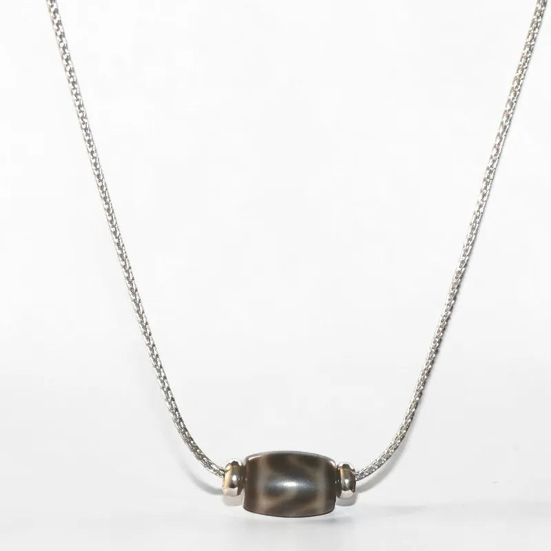 Six Eye Tiger Tooth Dzi Bead