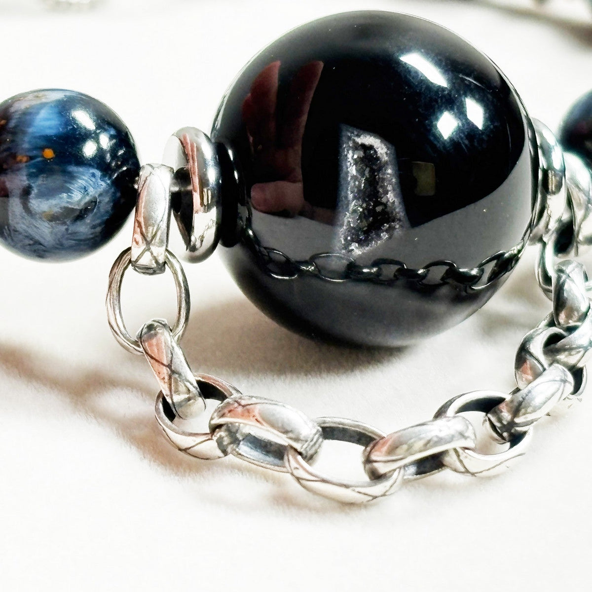 Agate Charm w/ Pietersite Bangle
