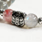 Silver Chrome Heart Cross Charm + Auralite 23 w/ Labradorite Bracelet