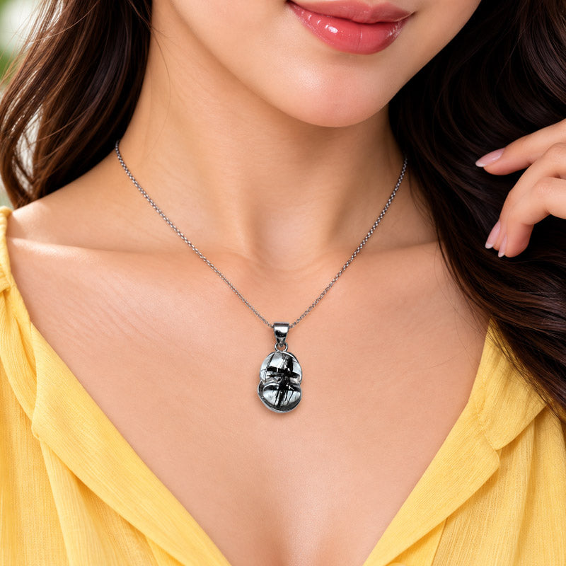 Cutie Fox Black Rutilated Quartz Pendant