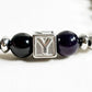 Letter Y | Purpurite & Black Tourmaline Bracelet
