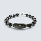 Silver Obsidian Charm w/ Blue Tiger Eye Bracelet