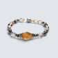 Golden Rutilated Quartz Charm + Hematoid Quartz w/ Sweden Meteorite Bracelet