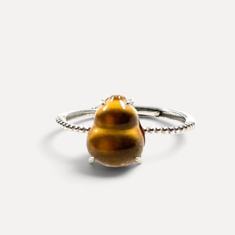 Golden Prehnite Gourd Ring