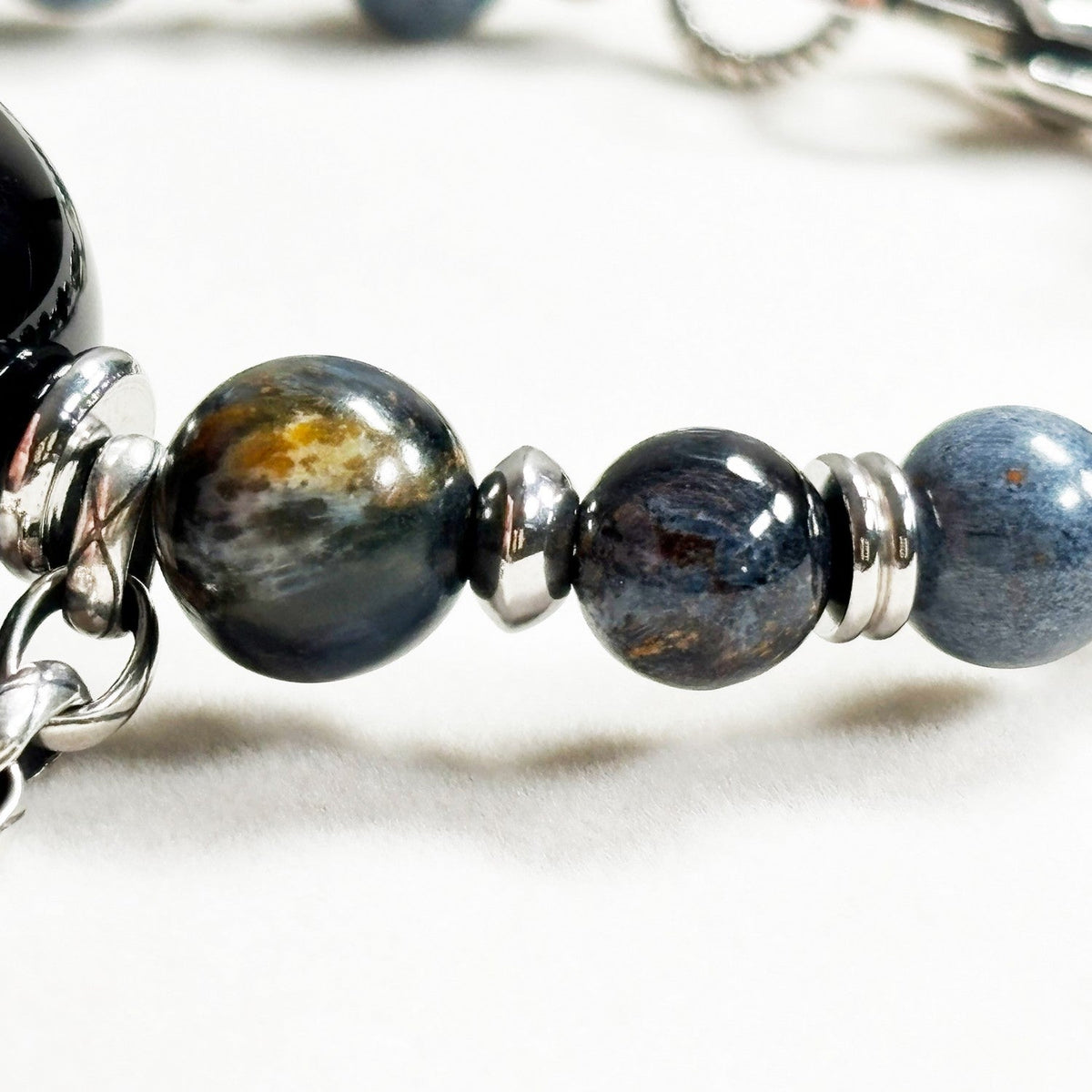 Agate Charm w/ Pietersite Bangle