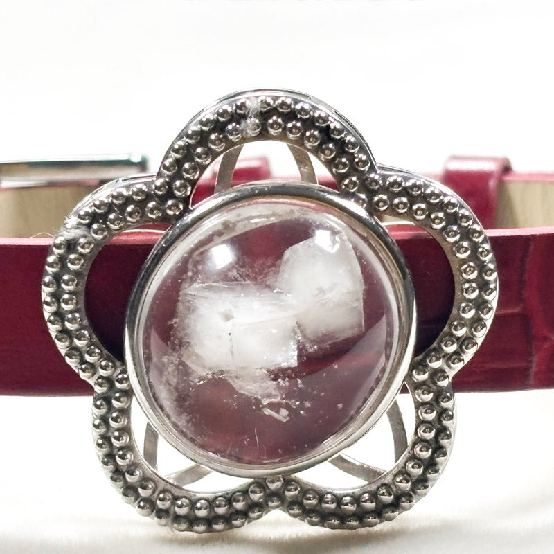 White Calcite Leather Bracelet