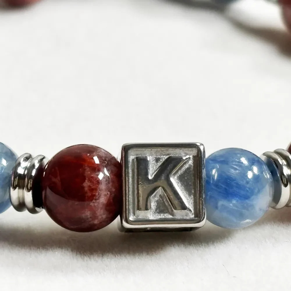 Letter K | Red Auralite  & Kyanite Bracelet