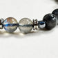 Letter A | Grey Moonstone & Black Auralite Bracelet