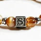 Letter S | Peach Moonstone & Golden Titanium Rutilated Quartz Bracelet