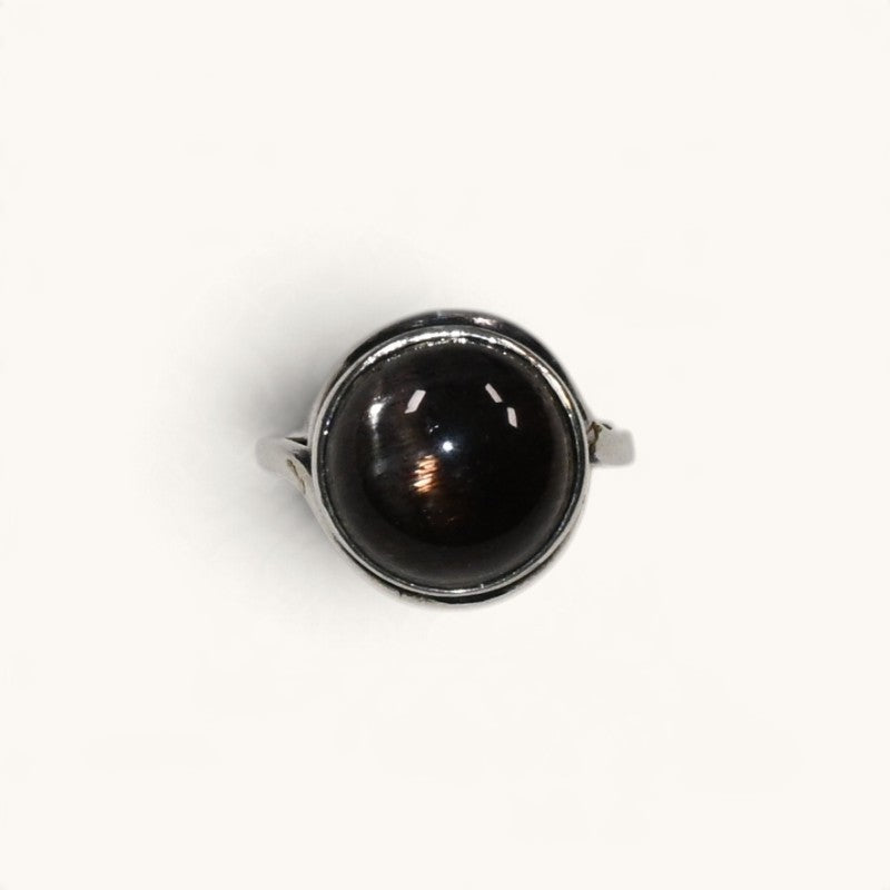 Skeletal Black Sunstone Ring