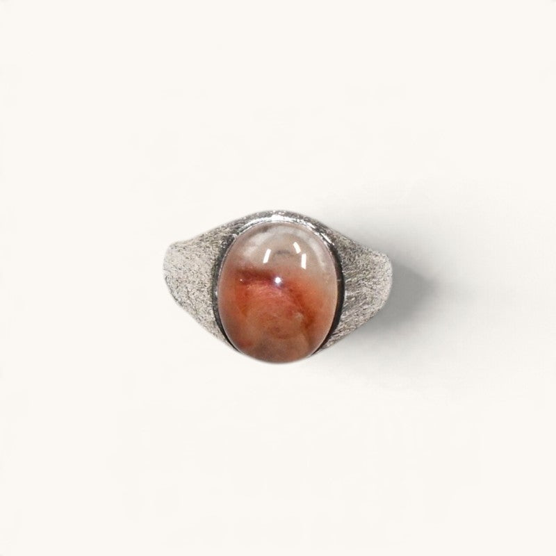 Pink Rabbit Fur Quartz Ring