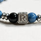 Letter R  | Green Phantom Quartz & Blue Opal Bracelet