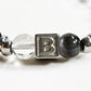 Letter B | Clear Quartz & Black Auralite Bracelet