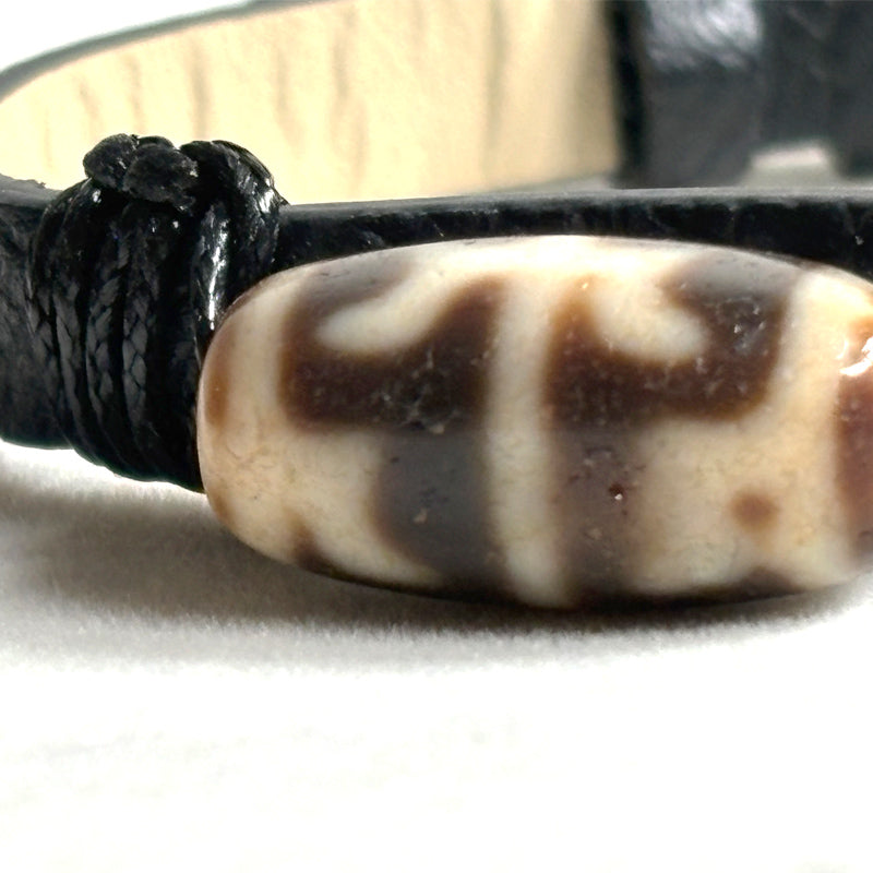 Wujie Boundless Dzi Bead Leather Bracelet