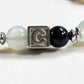 Letter C| Green Moonstone & Blue Tiger Eye Bracelet