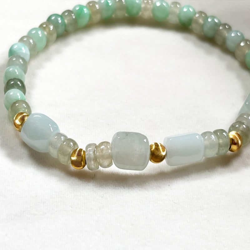 Icy & Green Jadeite Jade Bracelet