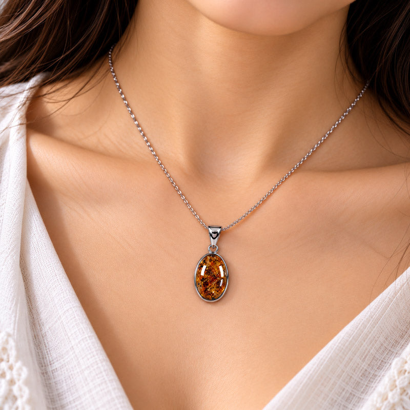 Chrysanthemum Rutilated Quartz Pendant