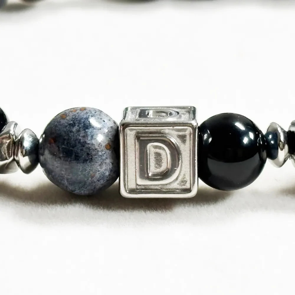 Letter D | Pietersite & Blue Tiger Eye Bracelet