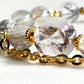 Rainbow Clear Quartz Charm + Black Rutilated Quartz w/ Brookite in Quartz Bracelet