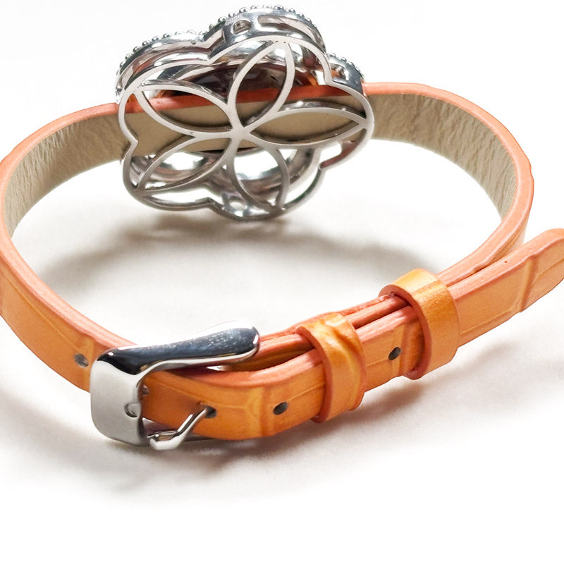 Rabbit Fur Quartz w/ Phantom Quartz Leather Bracelet