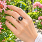 Skeletal Black Sunstone Ring