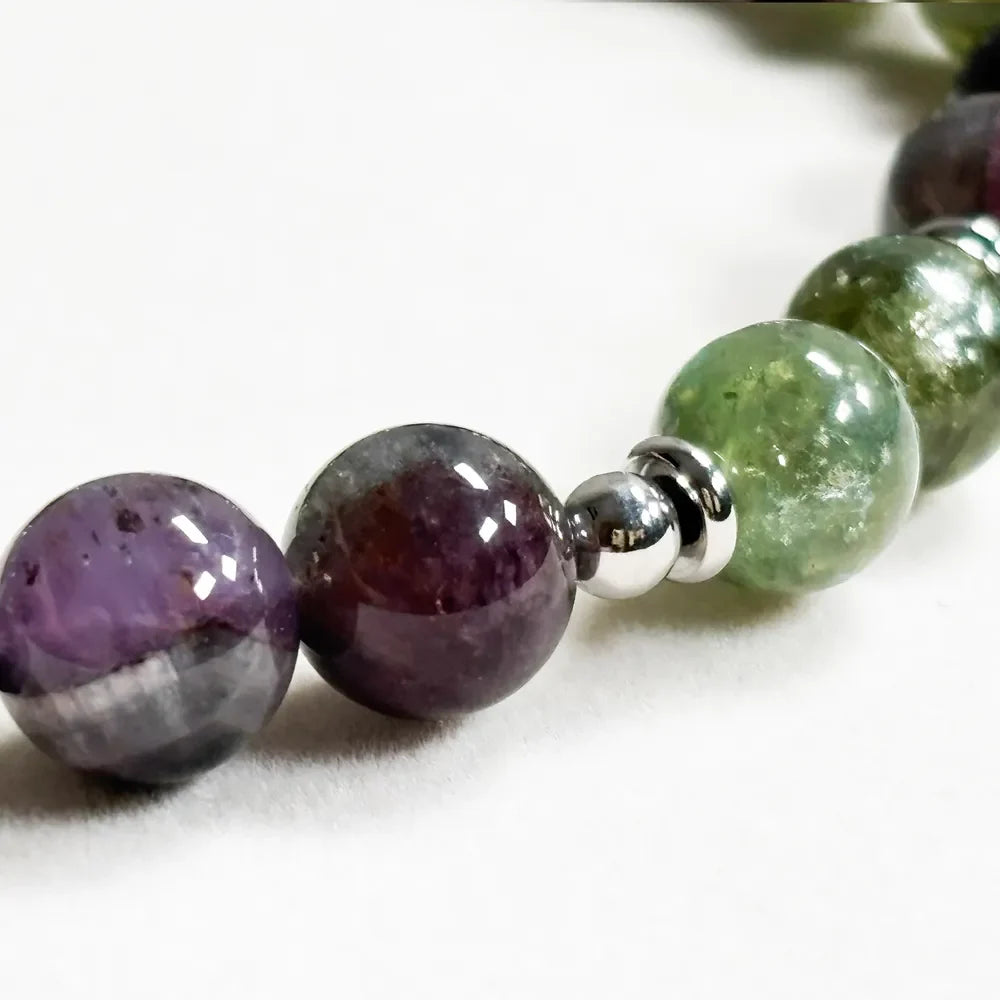 Letter Z | Eye Auralite & Green Lithium Mica Bracelet