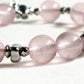 Pink Rabbit Fur Quartz Charm w/ Mozambique Rose Quartz Bracelet