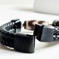 Tiger Tooth Wave Dzi Bead w/ Leather Bangle