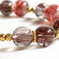 Golden TitaRutilated Quartz Charm + lepidocrocite Super Seven w/ Red Copper Rutilated Quartz Bracelet