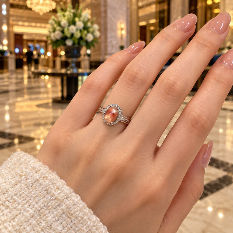 Yellow Rabbit Fur Quartz Ring