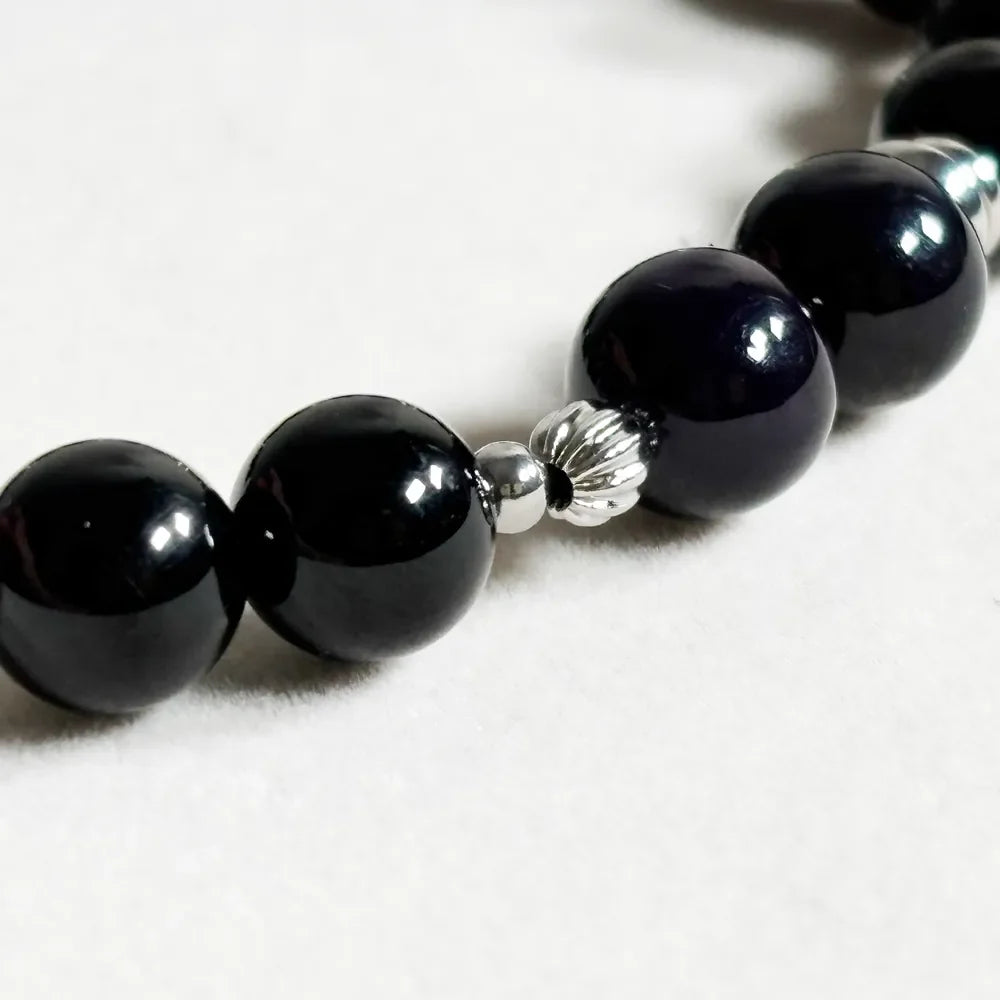 Letter Y | Purpurite & Black Tourmaline Bracelet